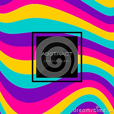 Abstract Background. Rainbow 3d Fluid Shapes.Minimal Pattern. Neon Wave Brochure. Abstract Poster. Colorful Geometric Background. Stock Photo